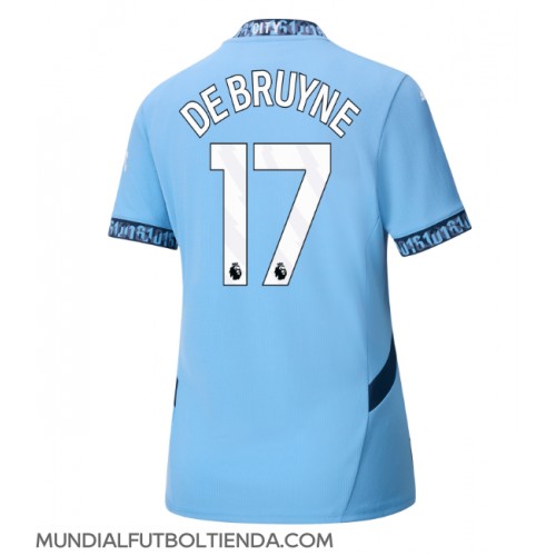 Camiseta Manchester City Kevin De Bruyne #17 Primera Equipación Replica 2024-25 para mujer mangas cortas